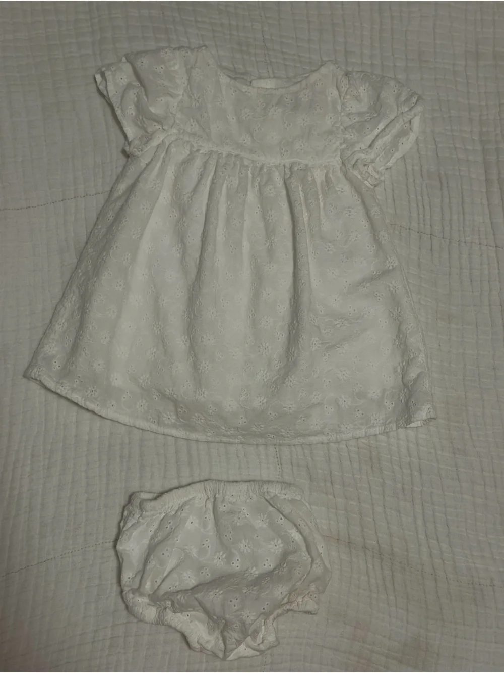 White Eyelet Baby Dress and Bloomers - Kids Accessories